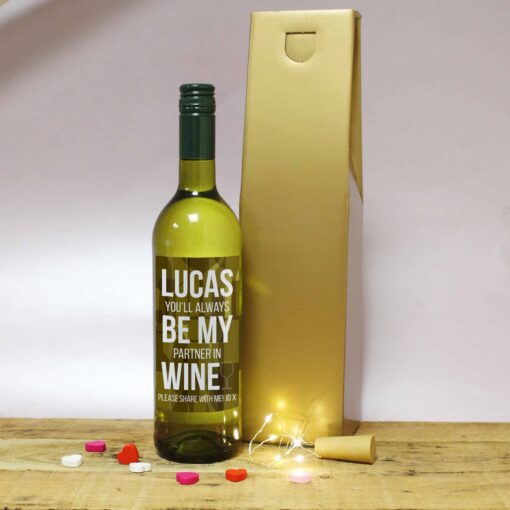 (product) Always Be My Partner In White Wine Set