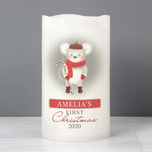 (product) Personalised '1st Christmas' Mouse Nightlight LED Candle