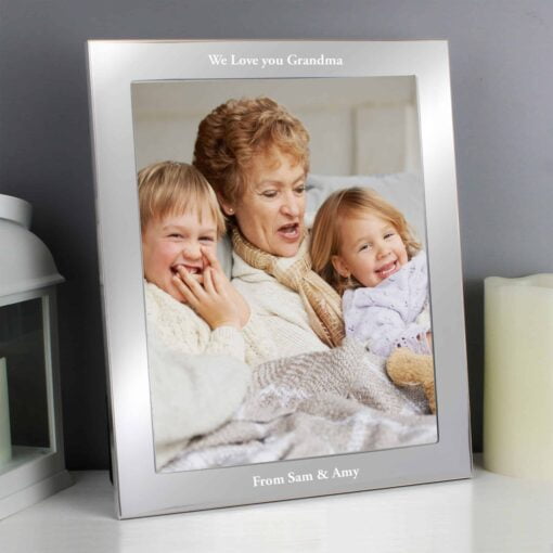 (product) Personalised Any Message 8x10 Silver Photo Frame