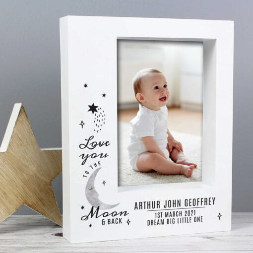 (product) Personalised Baby To The Moon and Back 5x7 Box Photo Frame