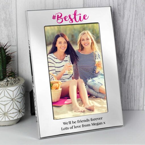(product) Personalised #Bestie 4x6 Silver Photo Frame