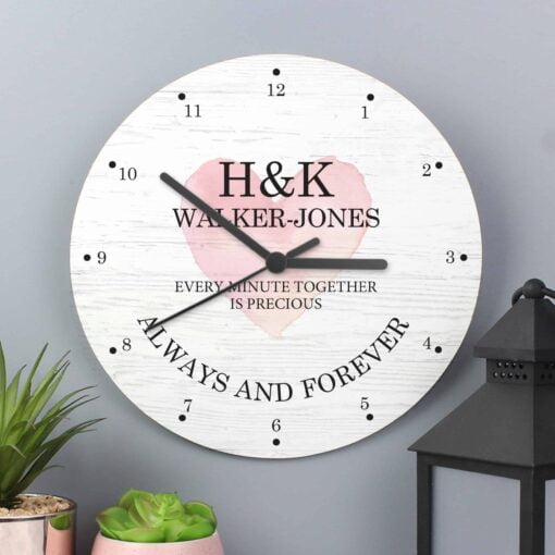 (product) Personalised Couples Wooden Clock