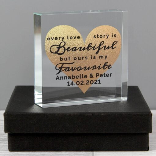(product) Personalised Every Love Story Is Beautiful Large Crystal Token