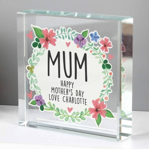 (product) Personalised Floral Large Crystal Token