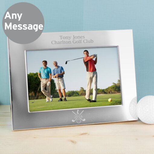 (product) Personalised Golf 6x4 Landscape Silver Photo Frame