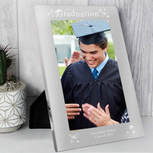 (product) Personalised Graduation 5x7 Silver Photo Frame