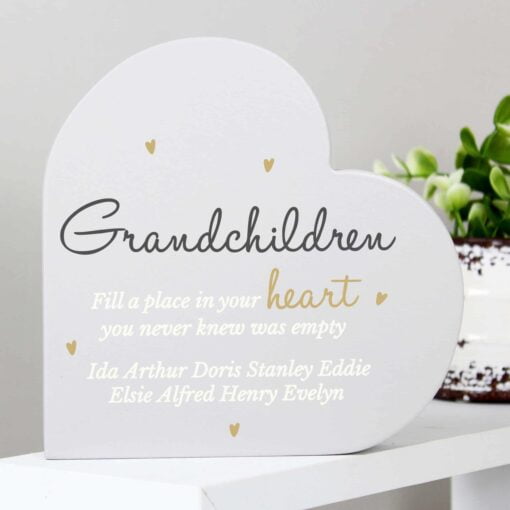 (product) Personalised Grandchildren Free Standing Heart Ornament