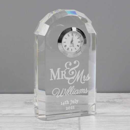 (product) Personalised Mr & Mrs Crystal Clock