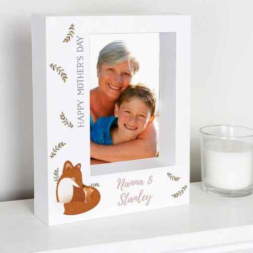 (product) Personalised Mummy and Me Fox 5x7 Box Photo Frame