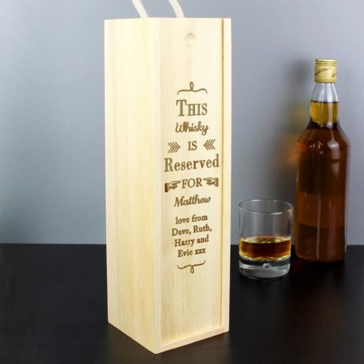 (product) Personalised Reserved For Wooden Wine Bottle Box
