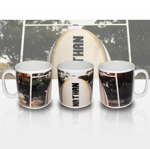 (product) Personalised Rugby Ball Mug