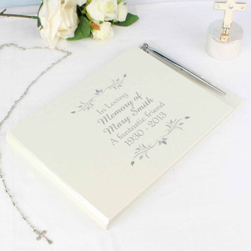 (product) Personalised Sentiments Hardback Guest Book & Pen