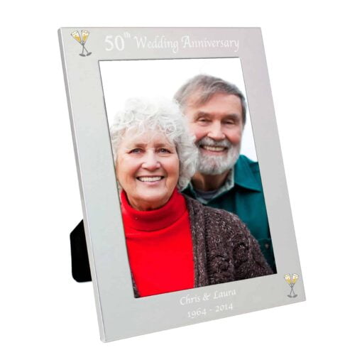 (product) Personalised Silver 5x7 50th Wedding Anniversary Photo Frame