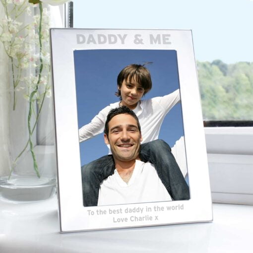 (product) Personalised Silver 5x7 Daddy & Me Photo Frame