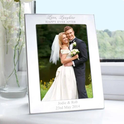 (product) Personalised Silver 5x7 Happily Ever After Photo Frame