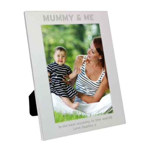 (product) Personalised Silver 5x7 Mummy & Me Photo Frame