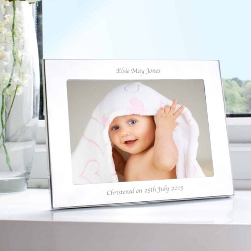 (product) Personalised Silver 7x5 Landscape Photo Frame