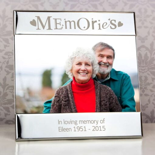 (product) Personalised Silver Memories Square 6x4 Photo Frame