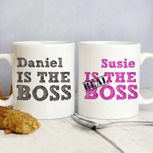 (product) Personalised The Real Boss Mug Set