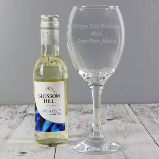 (product) Personalised White Wine & Wine Glass Set