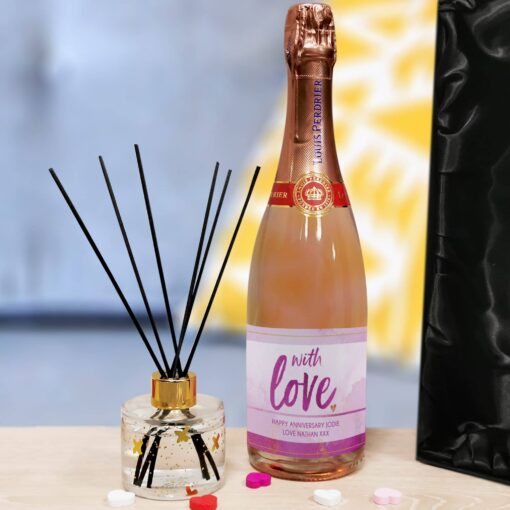 (product) Personalised With Love Sparkling Ros√© & Reed Diffuser Gift Set