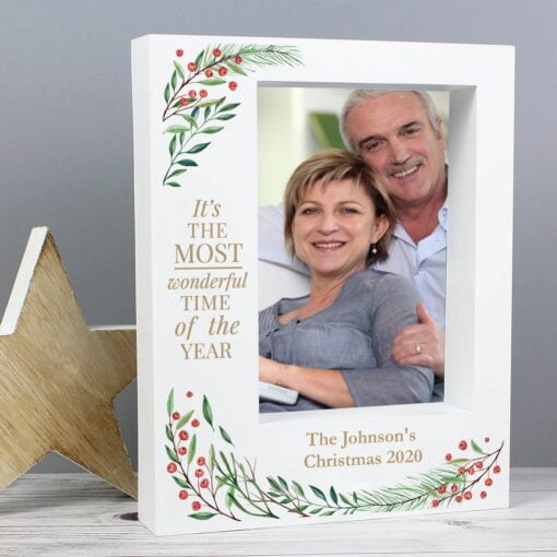 (product) Personalised 'Wonderful Time of The Year Christmas' 5x7 Box Photo Frame