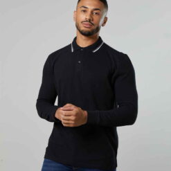 AWDis Long Sleeve Tipped 100 Polo Shirt