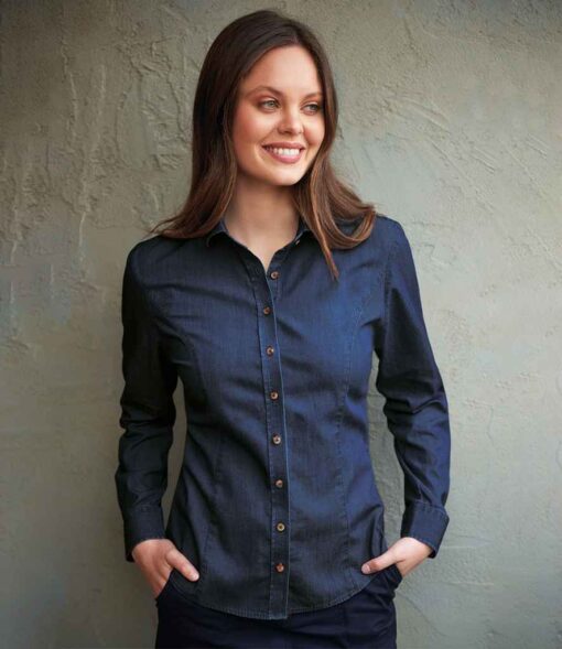 Brook Taverner Ladies Banff Long Sleeve Chambray Shirt