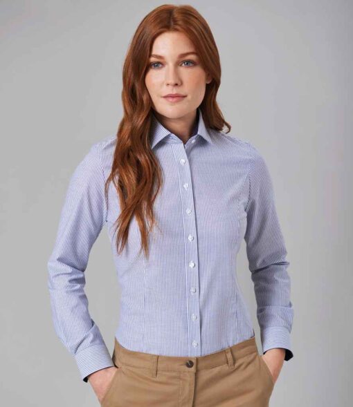 Brook Taverner Ladies Mirabel Long Sleeve Stretch Oxford Shirt