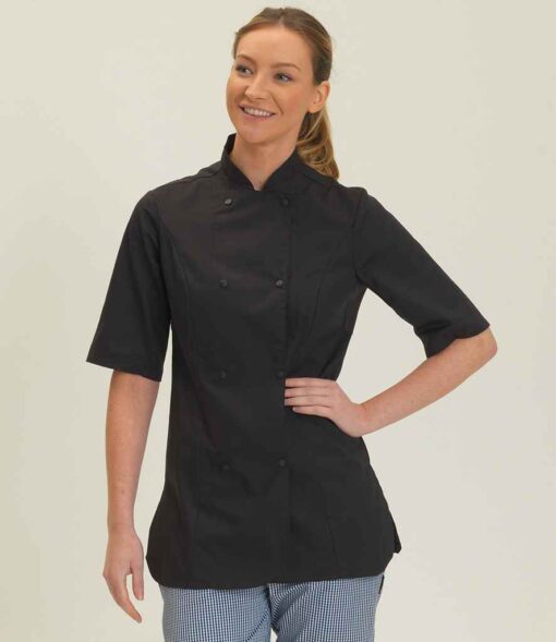 Dennys Ladies Short Sleeve Premium Chef's Jacket