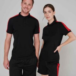 Finden and Hales Unisex Contrast Panel Piqué Polo Shirt