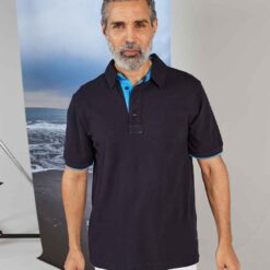 Front Row Contrast Cotton Piqué Polo Shirt