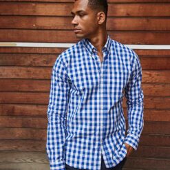 Front Row Long Sleeve Checked Cotton Shirt