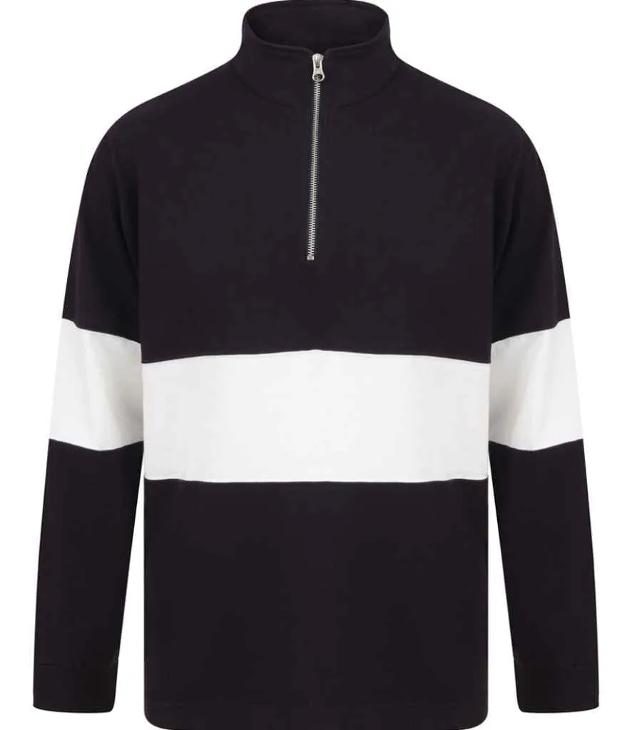 Front Row Panelled 1/4 Zip Neck Top