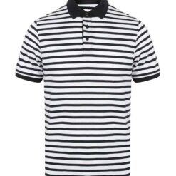 Front Row Striped Jersey Polo Shirt