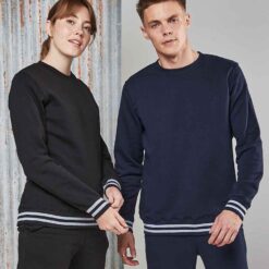 Front Row Unisex Striped Cuff Sweatshirt