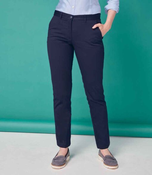 Henbury Ladies 65/35 Flat Fronted Chino Trousers