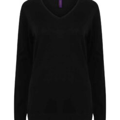 Henbury Ladies Lightweight Cotton Acrylic V Neck Sweater