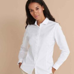 Henbury Ladies Long Sleeve Stretch Poplin Shirt