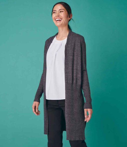 Henbury Ladies Longline Open Cardigan