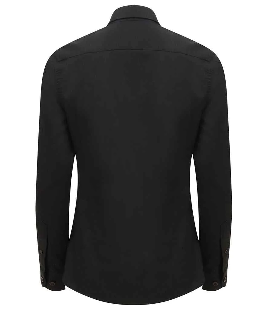 Henbury Ladies Modern Long Sleeve Regular Fit Oxford Shirt