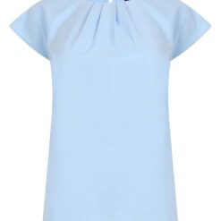 Henbury Ladies Pleat Front Short Sleeve Blouse