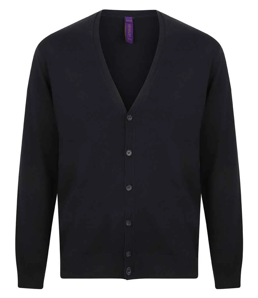 Henbury Lightweight Cotton Acrylic V Neck Cardigan