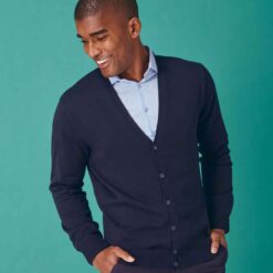 Henbury Lightweight Cotton Acrylic V Neck Cardigan