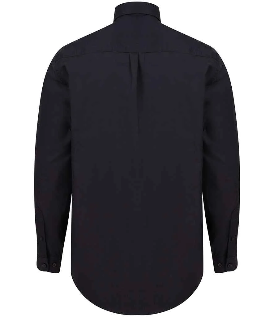 Henbury Modern Long Sleeve Classic Fit Oxford Shirt