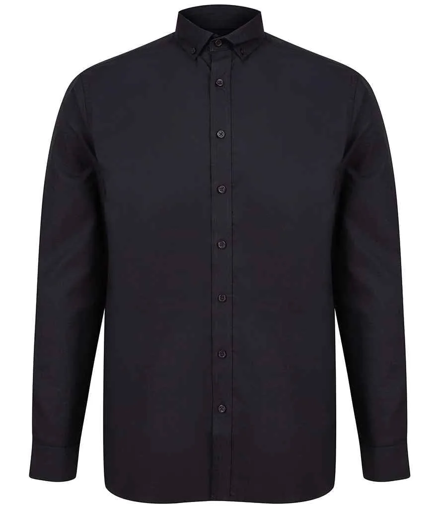 Henbury Modern Long Sleeve Classic Fit Oxford Shirt