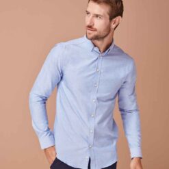 Henbury Modern Long Sleeve Slim Fit Oxford Shirt