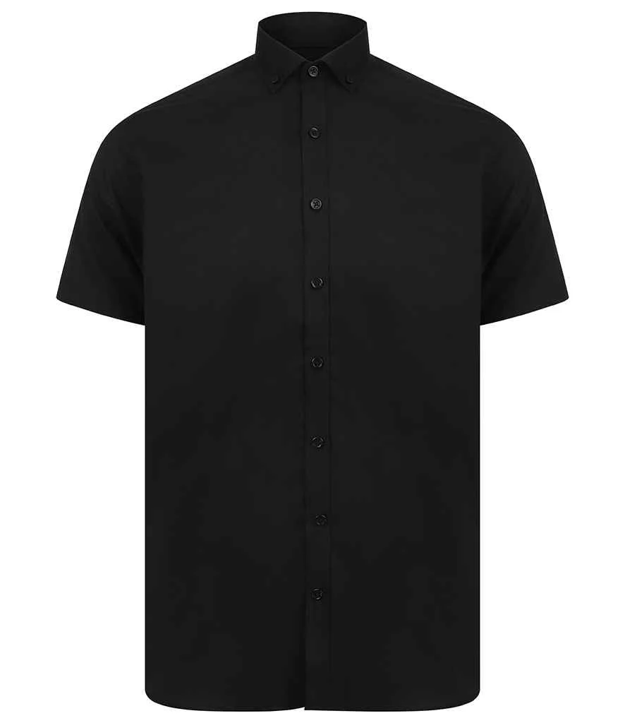 Henbury Modern Short Sleeve Slim Fit Oxford Shirt