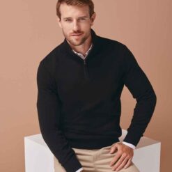 Henbury Zip Neck Sweater