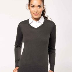 Kariban Ladies Cotton Acrylic V Neck Sweater